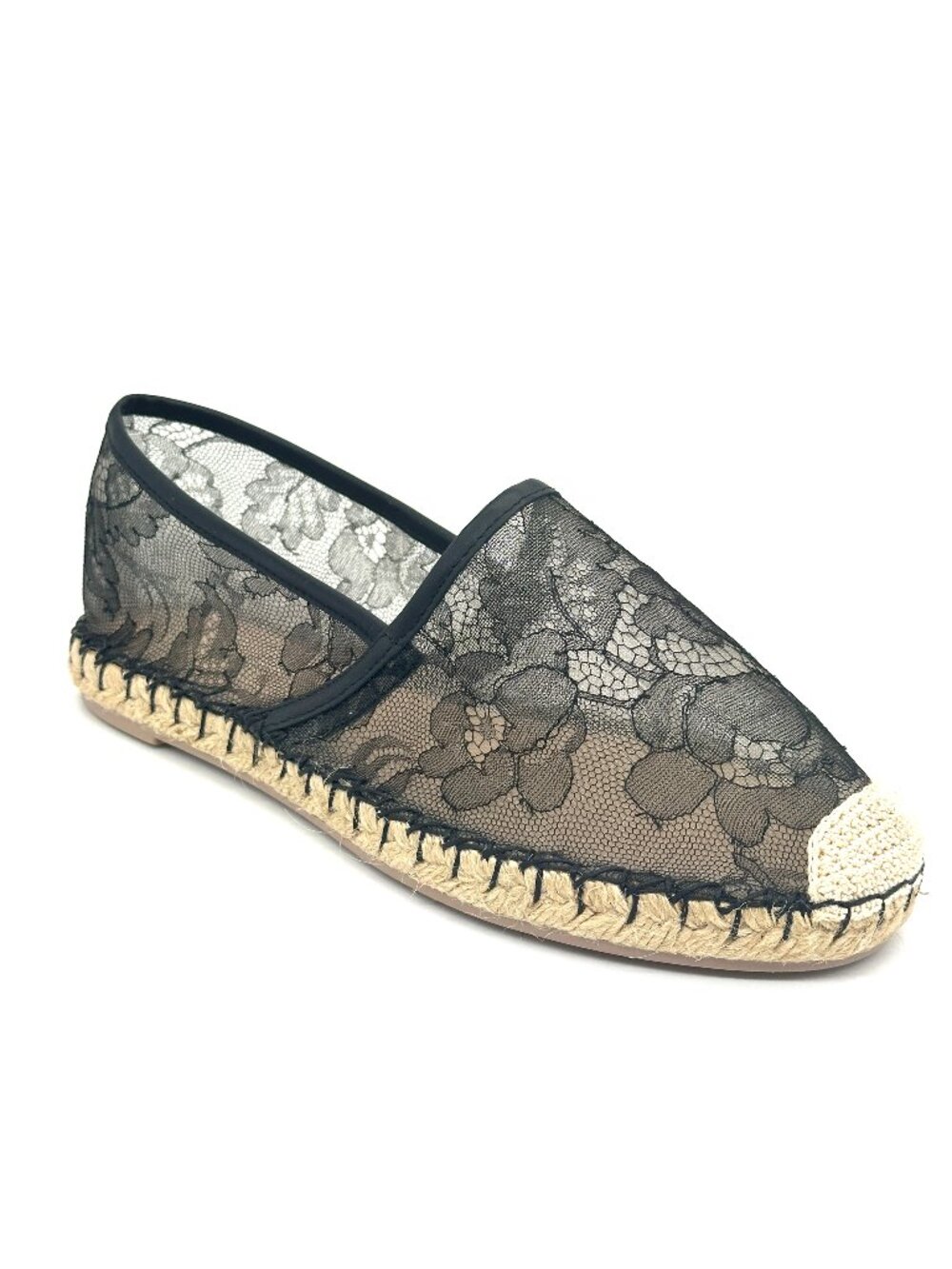 Valentino Garavani Floral Rose Print Lace Flats Espadrilles Shoes